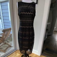 T Tahari Women's Black Lace Sheath Dress Size 6