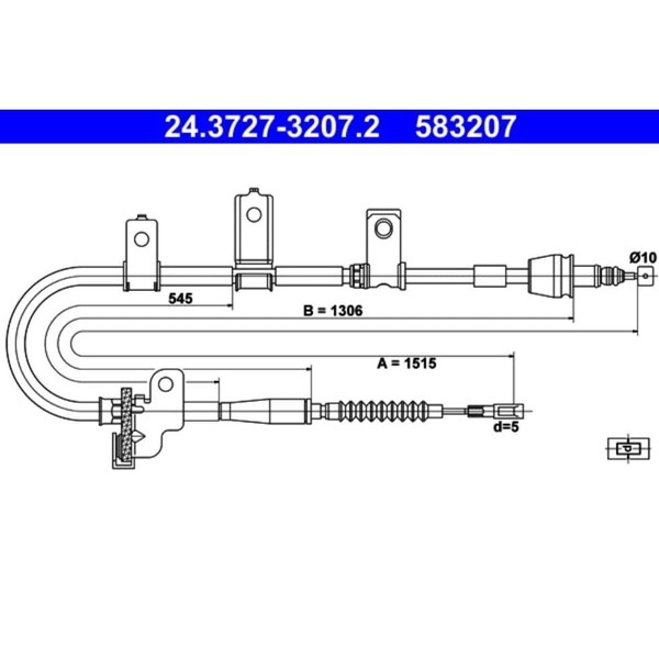 Seilzug Feststellbremse Ate 24.3727-3207.2 FüR Kia Picanto I-image