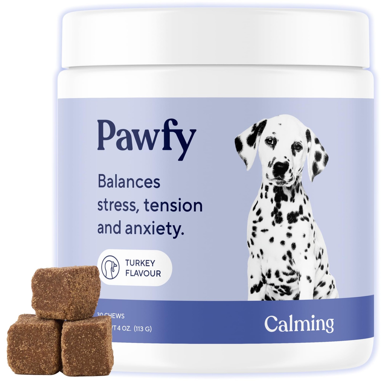 Pawfy Calming Chews for Dogs - Natural Relaxation Aid, Thunder, Fireworks, Se...