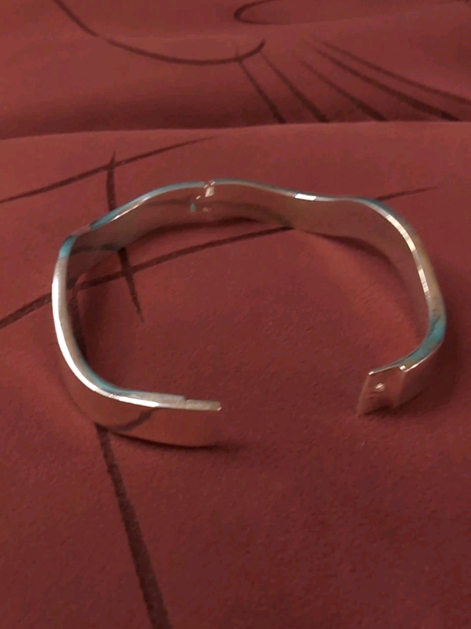 Beautiful and Solid Sterling Silver 925 Wave Hing… - image 4