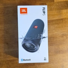 JBL Flip 5 Bluetooth Waterproof Portable Speaker Blue PartyBoost 20W Cylinder
