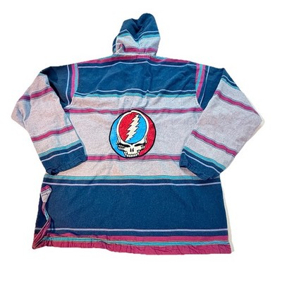 Gypsy Rose Grateful Dead Hoodie Adult Medium Steal Your Face Patch Blue Pullover