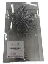 Ornativity OR-102 Glitter Snowflake Tree Topper Silver Size 12&rdquo;