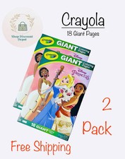 2 PACK Crayola Crayon Giant 18 Coloring Pages Disney Princess
