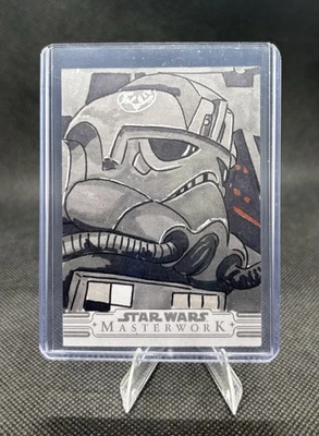 2025 Topps Star Wars Masterwork TIE Pilot Sketch Autographed by Ryan Johnston 🔥 - Image 1 of 2