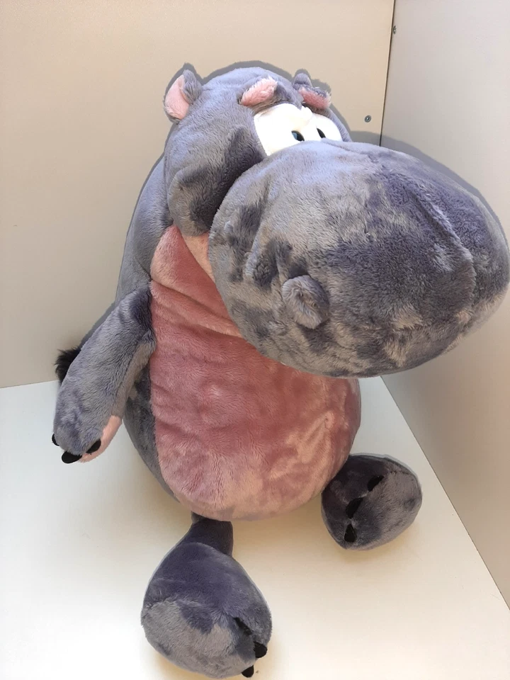 Wie neu: superweiches Nilpferd Nici green grau rosa Plüsch Etikett ca. 50 cm TOP - Bild 2 von 4