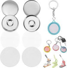 50 Sets of Button Maker Supplies for 32Mm 1.26 in 1-1/4 Inch Double-Sided Keyc