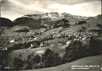 Amden Walensee SG Gesamtansicht mit Blick zum Mattstock Alpstein