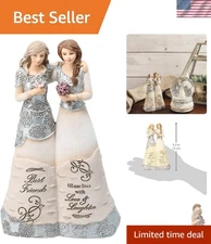 Collectible 6-Inch Angel Figurine with Hand-Painted Floral Design for Gifts