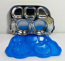 NEW Innobaby Bus-Shaped Stainless Metal Sectional Plate, Airtight Lid, Unused
