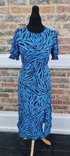 New Look Blue black patterned Dress Size 10 Womens