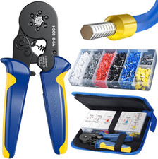 Ferrule Crimping Tool Kit with 1900 Wire Connectors and Adjustable Crimper