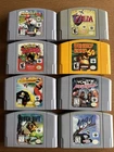 Nintendo 64 N64 8 Game Lot: Mario Kart, Zelda, Ocarina of Time, Donkey Kong +++