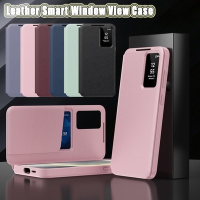 For Samsung S26 S25 S24 S23 Ultra FE Leather Smart Window View Flip Case Cover