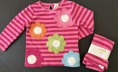 NWT 2T Gymboree SMART & SWEET  Vintage 2012 Cotton Stripe TOP & LEGGINGS 2pc Set