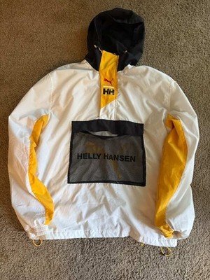 Puma x Helly Hansen Windbreaker Pullover Jacket Men's Large White Black Hooded