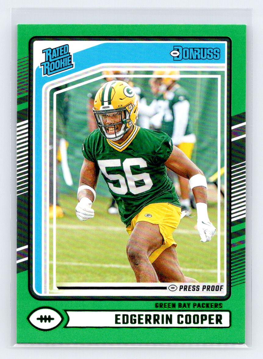 Edgerrin Cooper 2024 Panini Donruss #325 Press Proof Green RC COLOR MATCH