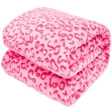 Pink Throw Blanket Girls Warm Soft Fuzzy Small Fleece Toddler 40x50 Inch