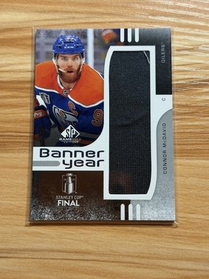 Connor McDavid 2024-25 SP Game Used Stanley Cup Finals Banner Year Relics Oilers