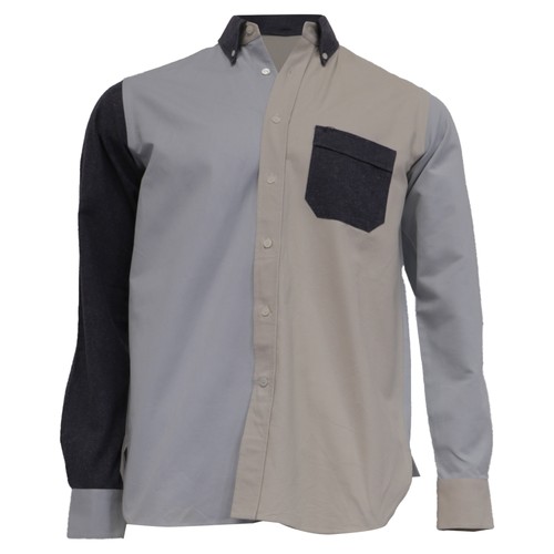 Loewe, Loewe Patchwork Oxford Shirt In Multicolor Cotton Men S