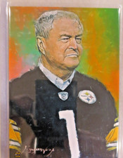 Chuck Noll #7 Art Card Limited 47/50 Edward Vela Signed (Pittsburgh Steelers)