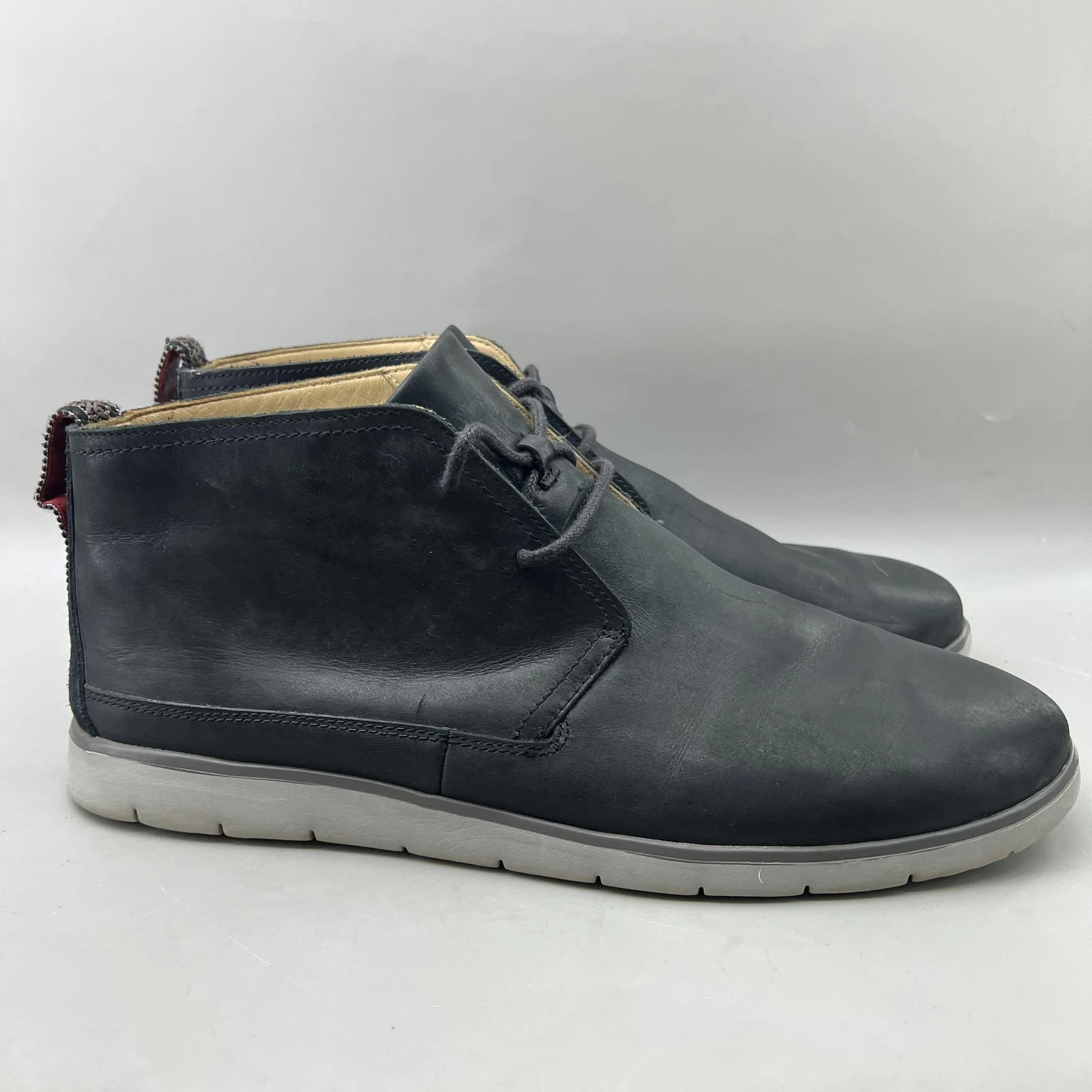 UGG Freamon Waterproof Chukka Boots Men Size 14 Black Leather Ankle Comfort Shoe