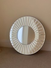 Beautiful Round Decorative Mirror 55 cm in D Solid Wood and Glass