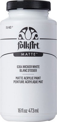 Matte Acrylic Paint in Assorted Colors, 16 oz, Wicker White 16 Fl Oz