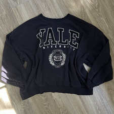 Damen Pullover schwarz YALE University Logo R...