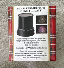 FUN Star Projector Night Light, 360 Projection, Color Changing LED, Battery