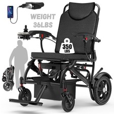 36LB Lightweight Foldable Electric Wheelchairs for Adults,350LB Airline Approved