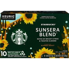 Starbucks SUNSERA BLEND Lt Roast 10 K-cups Coffee Citrus Almond Notes FEB 2026