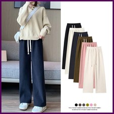 Pantalones de pana de pierna ancha para mujer, oto o invierno, b sicos, cintura