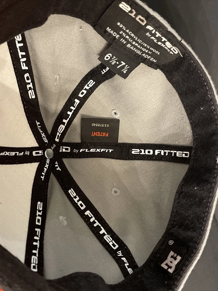 DC Shoes Gorra Gorra Elástica Ajuste Talla 6 7/8-7 1/4 Naranja/Gris Bordado Foto 4 de 4