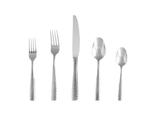 Fortessa Lucca Flatware Set 5-Piece Faceted Stainless