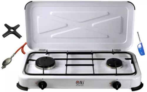 Gaskocher 2 flammig Campingkocher 2er Kocher 3,4 KW mit Deckel Gasherd Kochfeld
