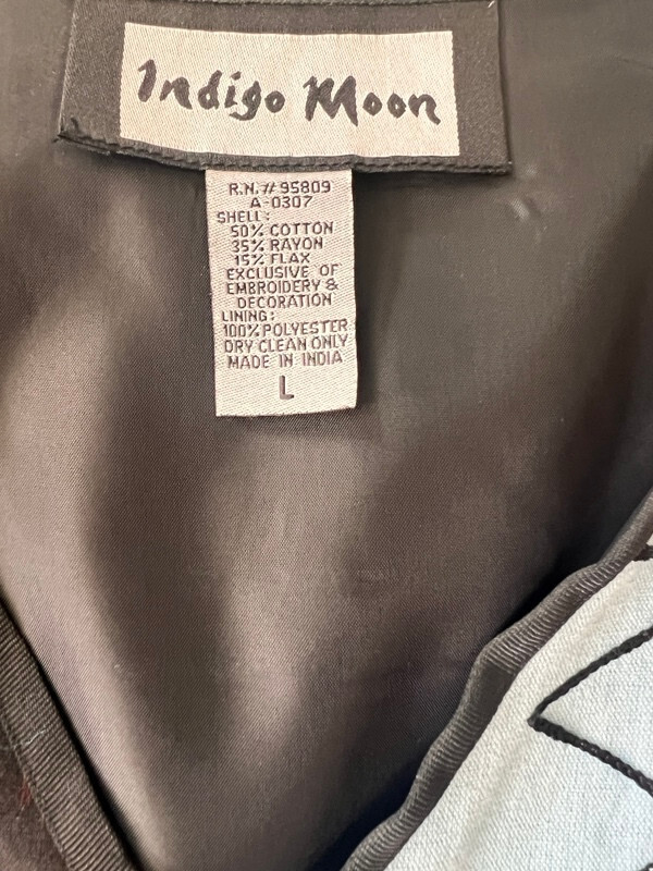 Indigo Moon Patchwork Colorblock Boho Hippie Art … - image 5