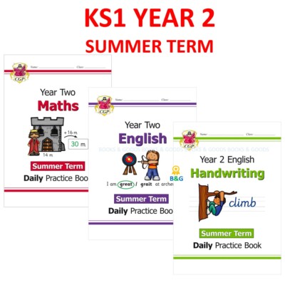 KS1 Year 2 Daily Practice Workbook Maths English Handwriting Summer Ages 6-7 CGP