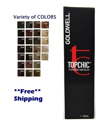 #ad Goldwell Topchic Permanent Hair Color Tube 2oz 60ml Choose your Shade NIB $16.50
