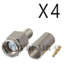 4 Pack - SMA Male Plug Crimp-On RF WiFi Antenna Connector RG58 LMR-195 Cable