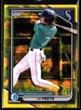 2024 Bowman Draft Sapphire Tai Peete Yellow Sapphire #/75💥Mariners💥