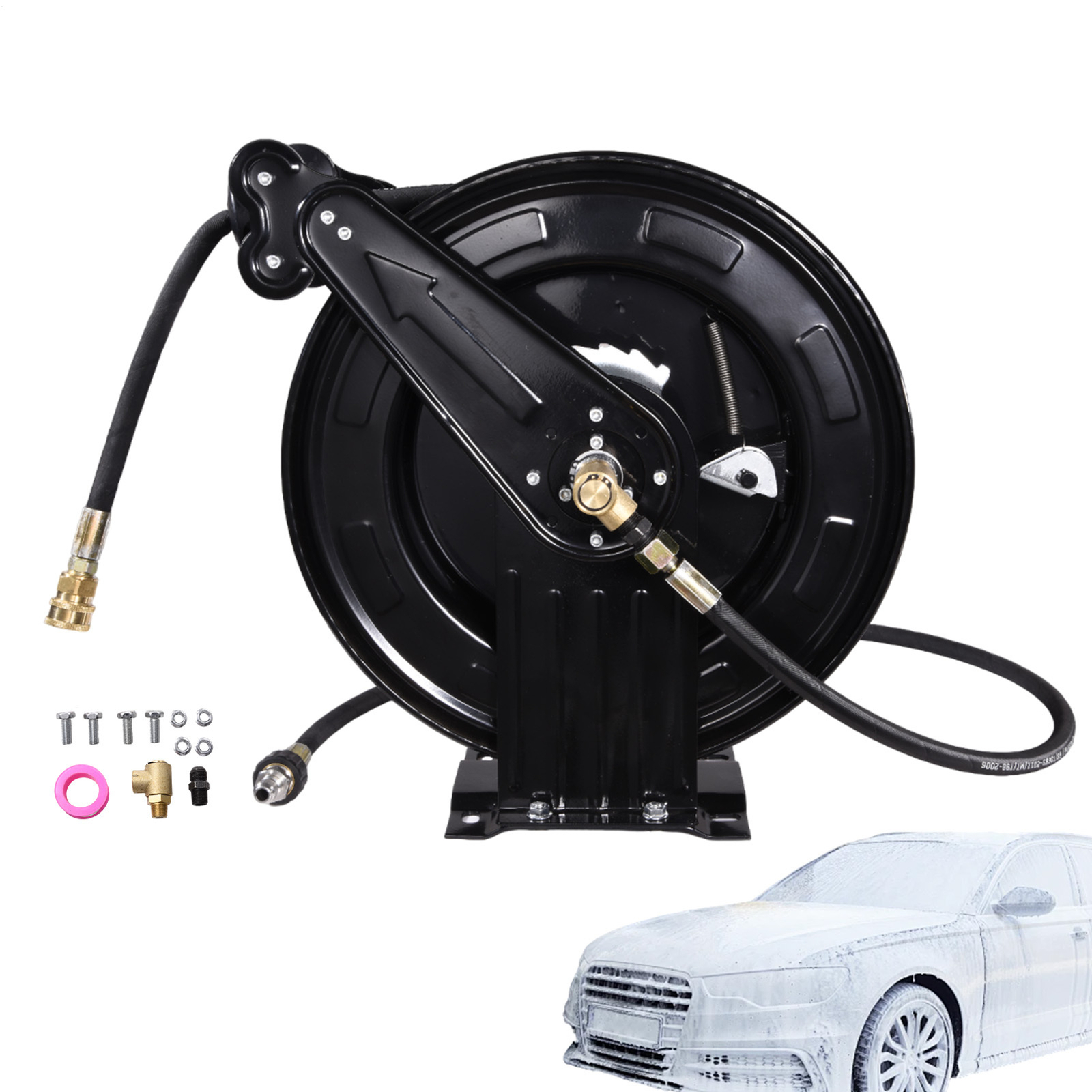 Heavy Duty 4000PSI Power Washer Jet Wash Hose Reel 3/8in X 15M