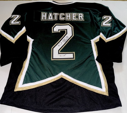 Derian Hatcher Dallas Stars signed Custom jersey W/ 99 Cup Insc. Beckett Witness