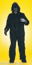 PLUSH GORILLA SUIT ADULT HALLOWEEN COSTUME ONE SIZE BODY, MASK, FEET HANDS