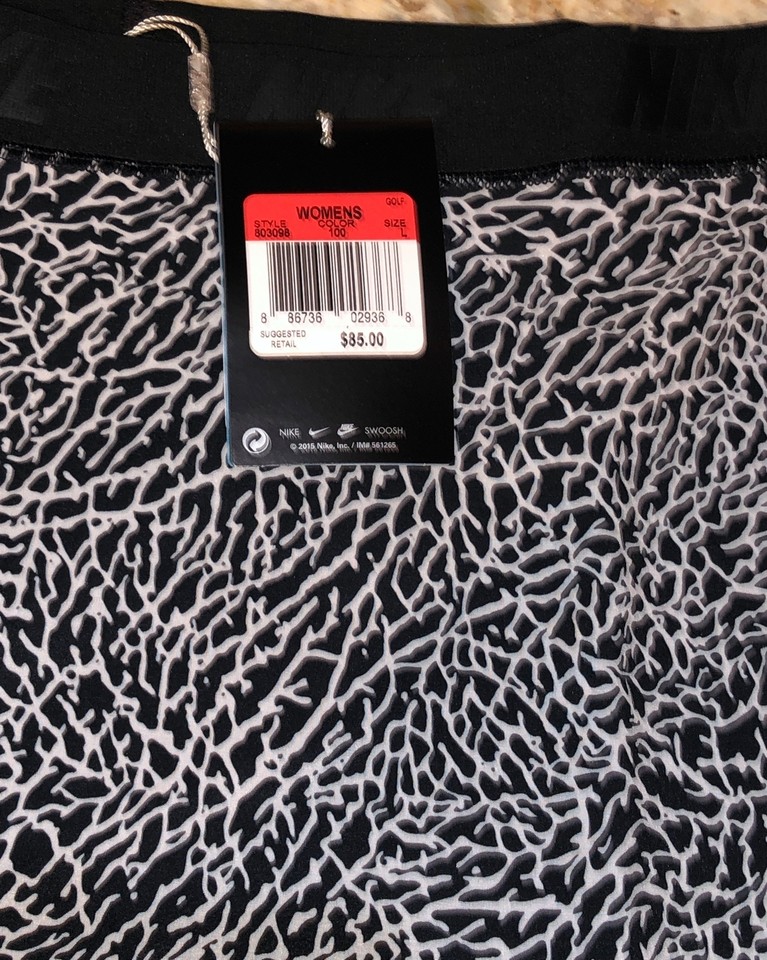 NIKE GOLF Flip Print Black White Skort Skirt Attached Black Shorts NEW