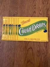 Vintage Bacon's Cough Drops 5 Lb. Crate Paper Label Harrisburg PA Lot Of 10