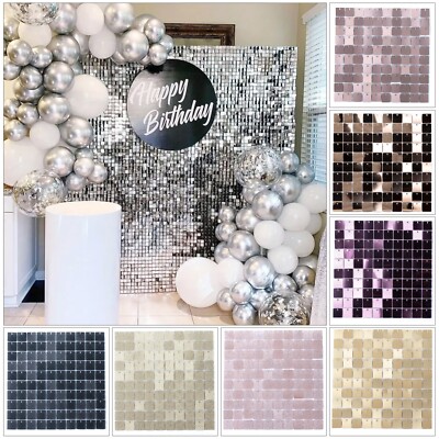 Pailletten Wandpaneele Schimmer Hintergrund Glitzer Party Hochzeit Events Deko 30x30cm