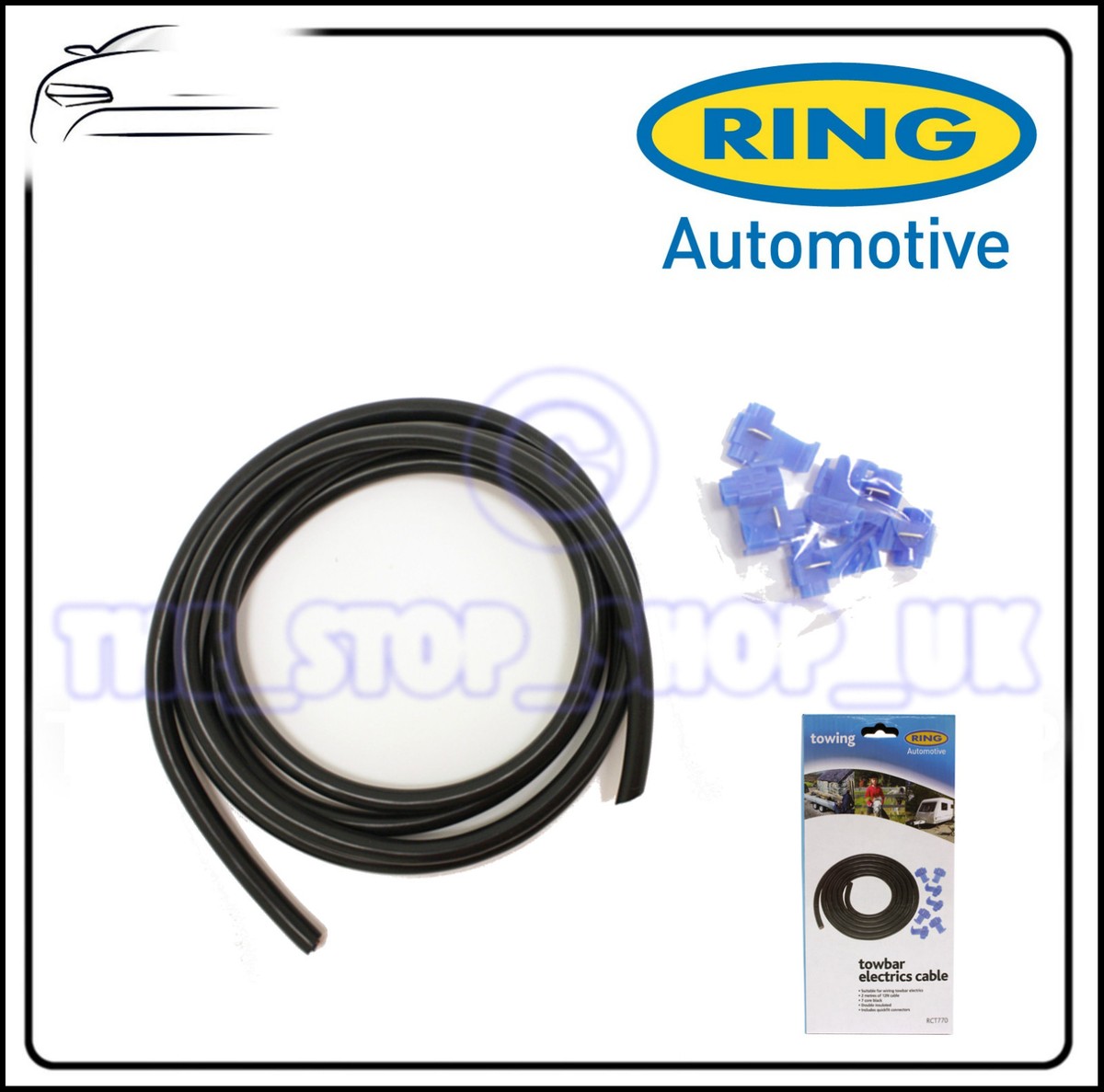 Ring Towbar Trailing Towing 7 core Cable 2 metres 2m & Scotch Locks  RCT770 | eBay