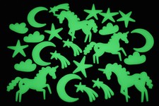DirectGlow 24 Piece Glow in The Dark Unicorn Set Wall Ceiling Decor