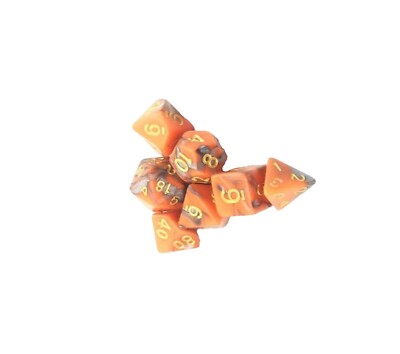 Schwarz und Orange zweifarbige Würfel Set, polyedrisch 7 Würfel Set für D&D Tabletop Spiele